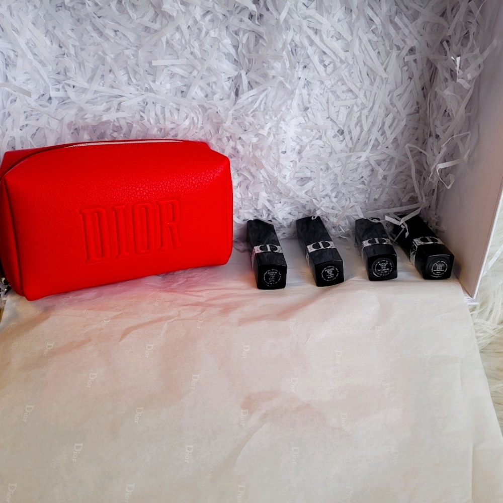 Dior 4 lipstick set & trousse
